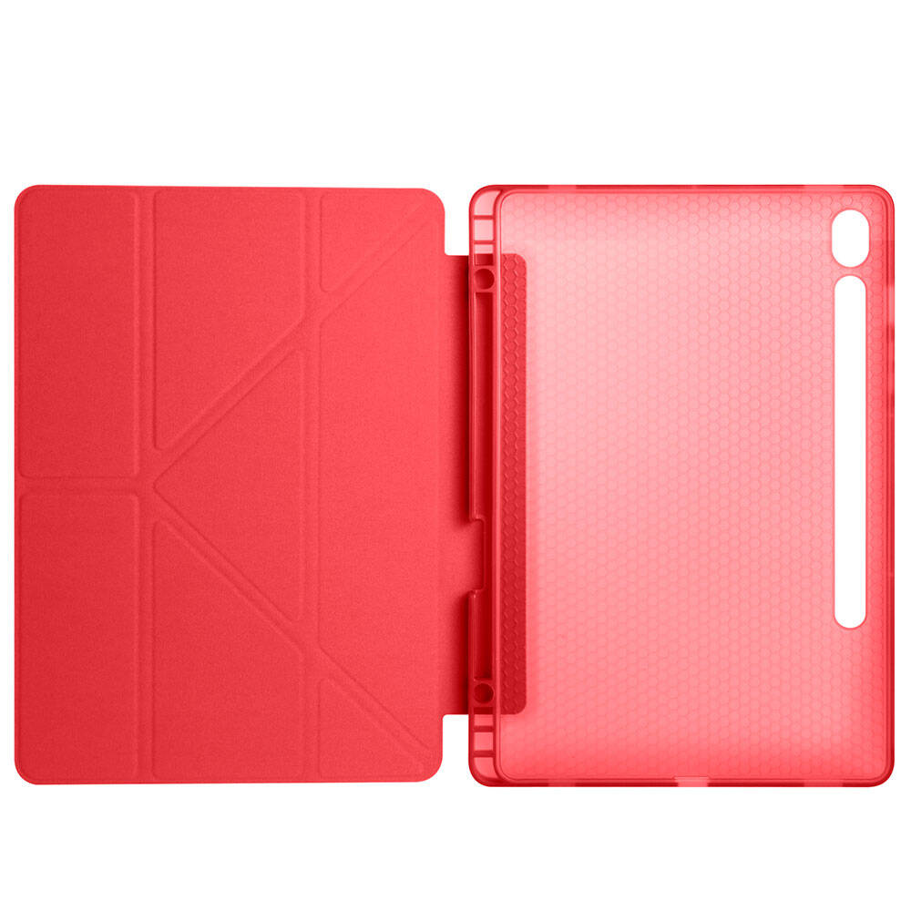 Galaxy Tab S10 Lite Kılıf Zore Tri Folding Kalem Bölmeli Standlı Kılıf Siyah