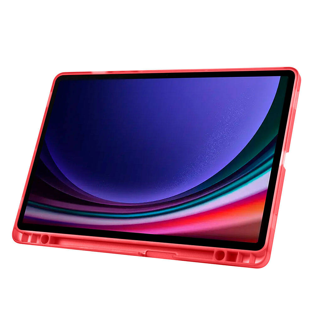 Galaxy Tab S10 Lite Kılıf Zore Tri Folding Kalem Bölmeli Standlı Kılıf Siyah