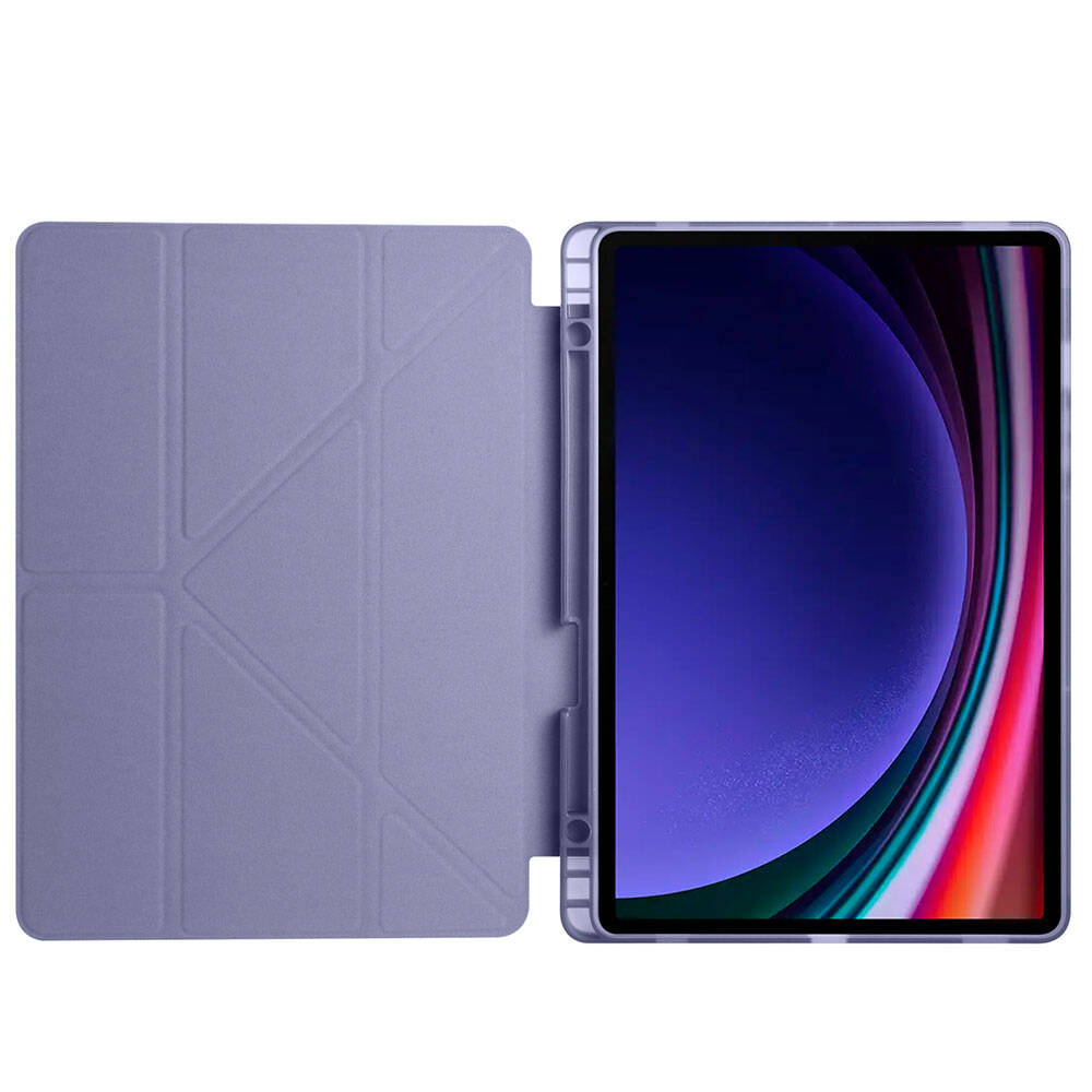 Galaxy Tab S10 Lite Kılıf Zore Tri Folding Kalem Bölmeli Standlı Kılıf Siyah