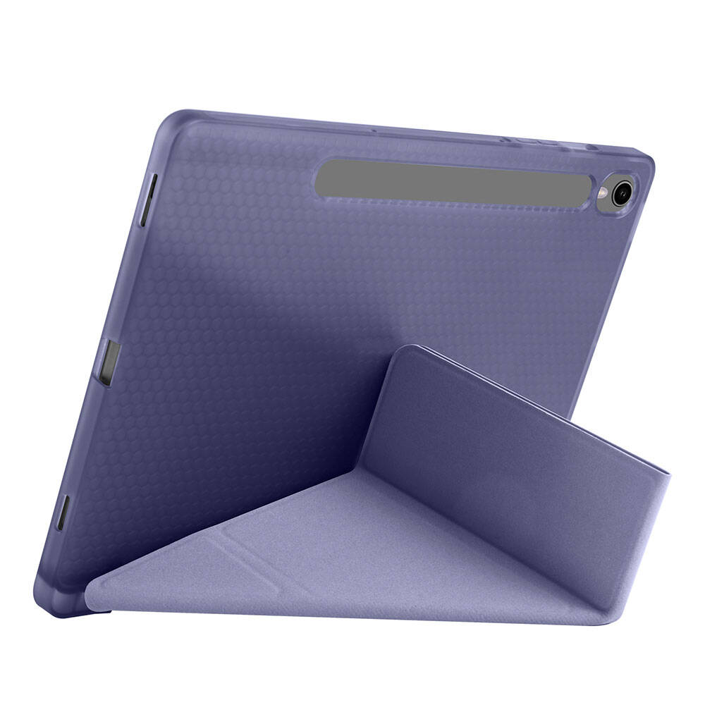 Galaxy Tab S10 Lite Kılıf Zore Tri Folding Kalem Bölmeli Standlı Kılıf Siyah