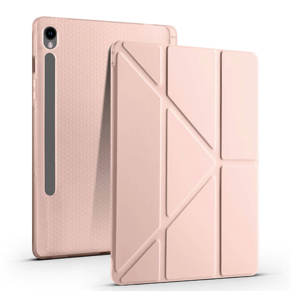 Galaxy Tab S10 Lite Kılıf Zore Tri Folding Kalem Bölmeli Standlı Kılıf Siyah