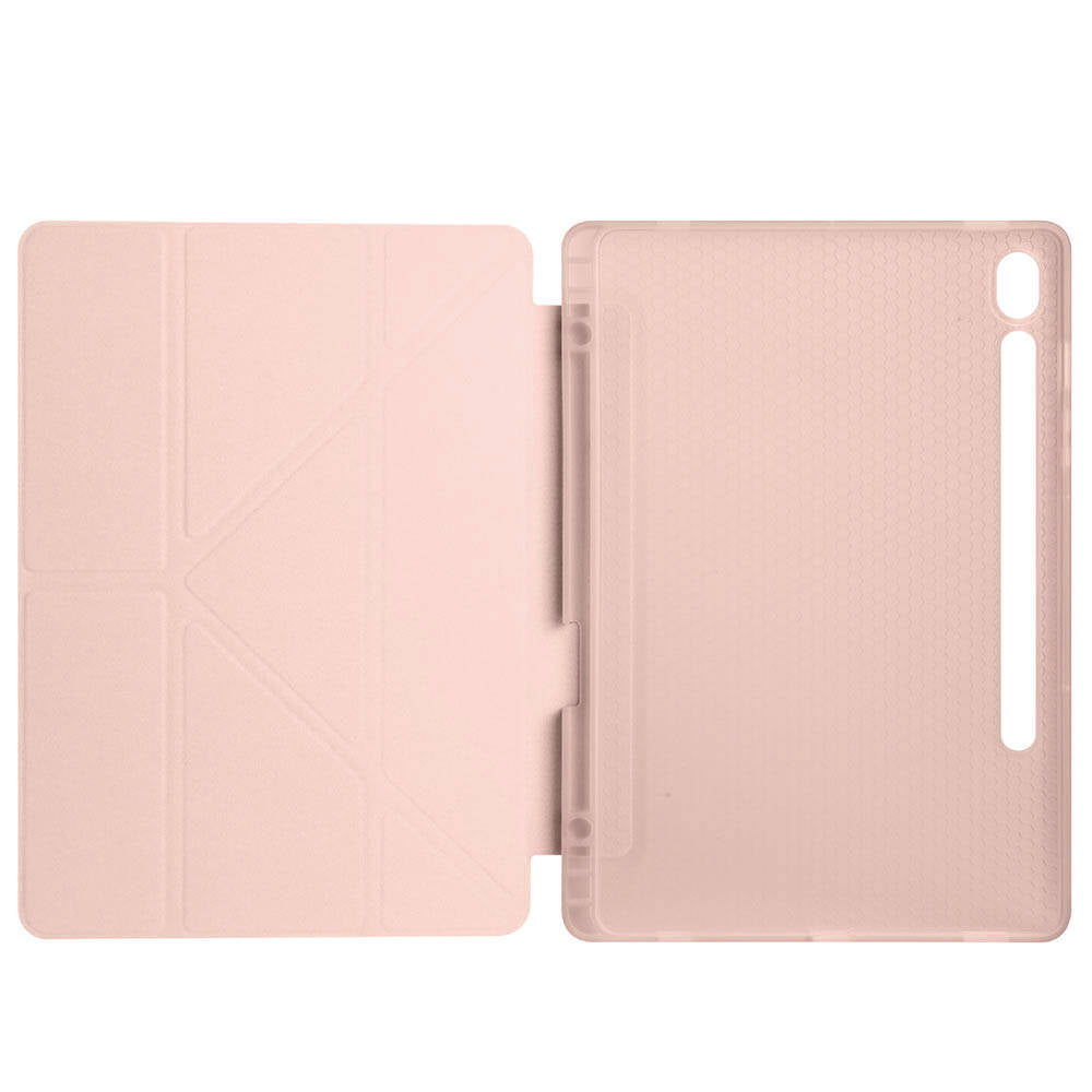 Galaxy Tab S10 Lite Kılıf Zore Tri Folding Kalem Bölmeli Standlı Kılıf Siyah