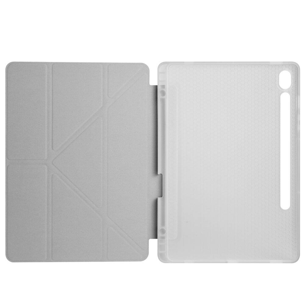 Galaxy Tab S10 Lite Kılıf Zore Tri Folding Kalem Bölmeli Standlı Kılıf Siyah