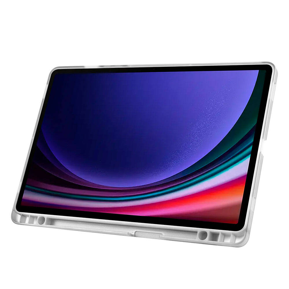 Galaxy Tab S10 Lite Kılıf Zore Tri Folding Kalem Bölmeli Standlı Kılıf Siyah