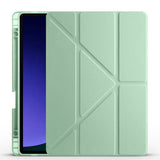 Galaxy Tab S10 Lite Kılıf Zore Tri Folding Kalem Bölmeli Standlı Kılıf Açık Yeşil