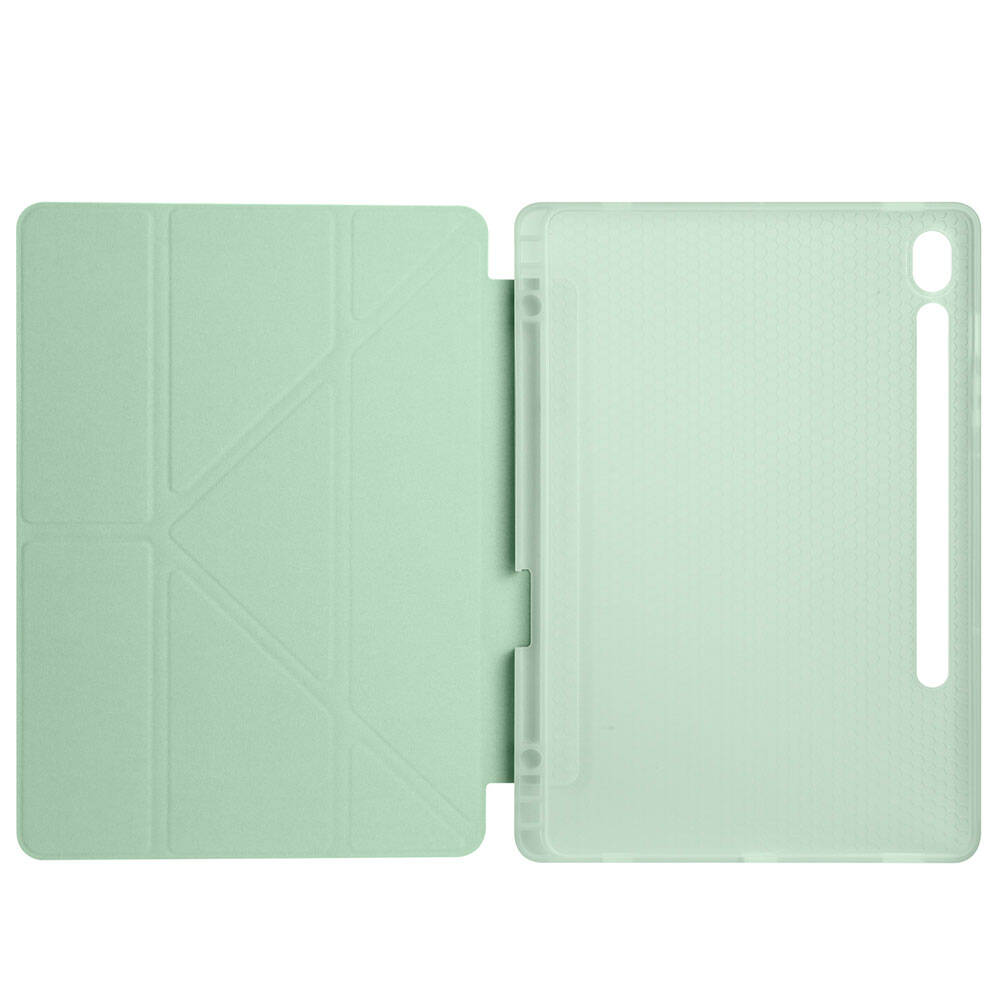 Galaxy Tab S10 Lite Kılıf Zore Tri Folding Kalem Bölmeli Standlı Kılıf Siyah