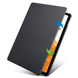 Galaxy Tab S10 Plus Kılıf Zore Termik Kalem Bölmeli Dönebilen Standlı Kılıf Siyah