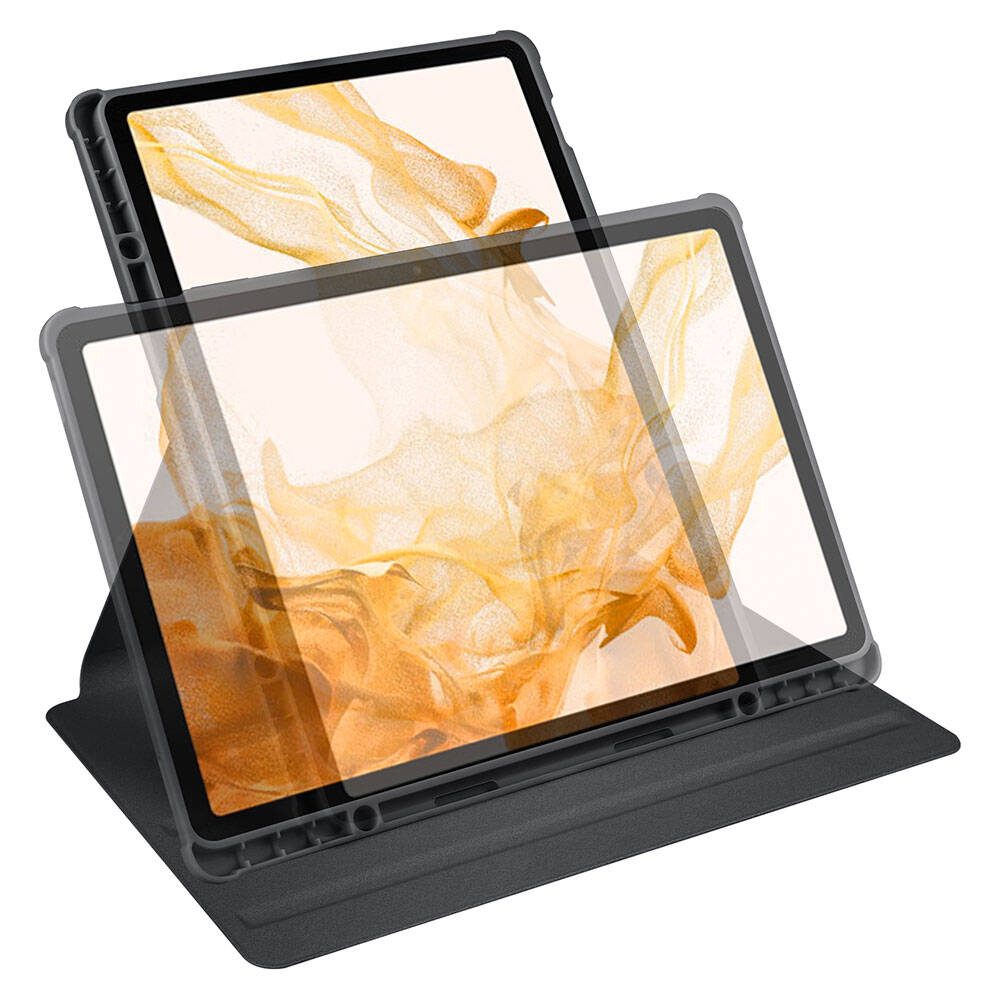 Galaxy Tab S10 Plus Kılıf Zore Termik Kalem Bölmeli Dönebilen Standlı Kılıf Lavendery Gray