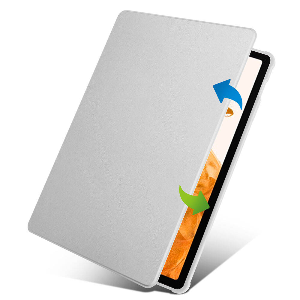 Galaxy Tab S10 Plus Kılıf Zore Termik Kalem Bölmeli Dönebilen Standlı Kılıf Lavendery Gray