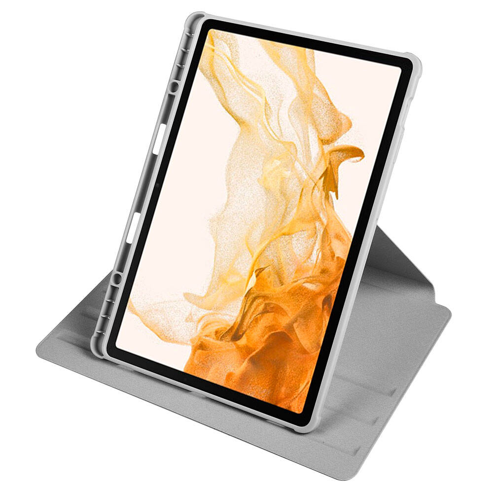 Galaxy Tab S10 Plus Kılıf Zore Termik Kalem Bölmeli Dönebilen Standlı Kılıf Lavendery Gray