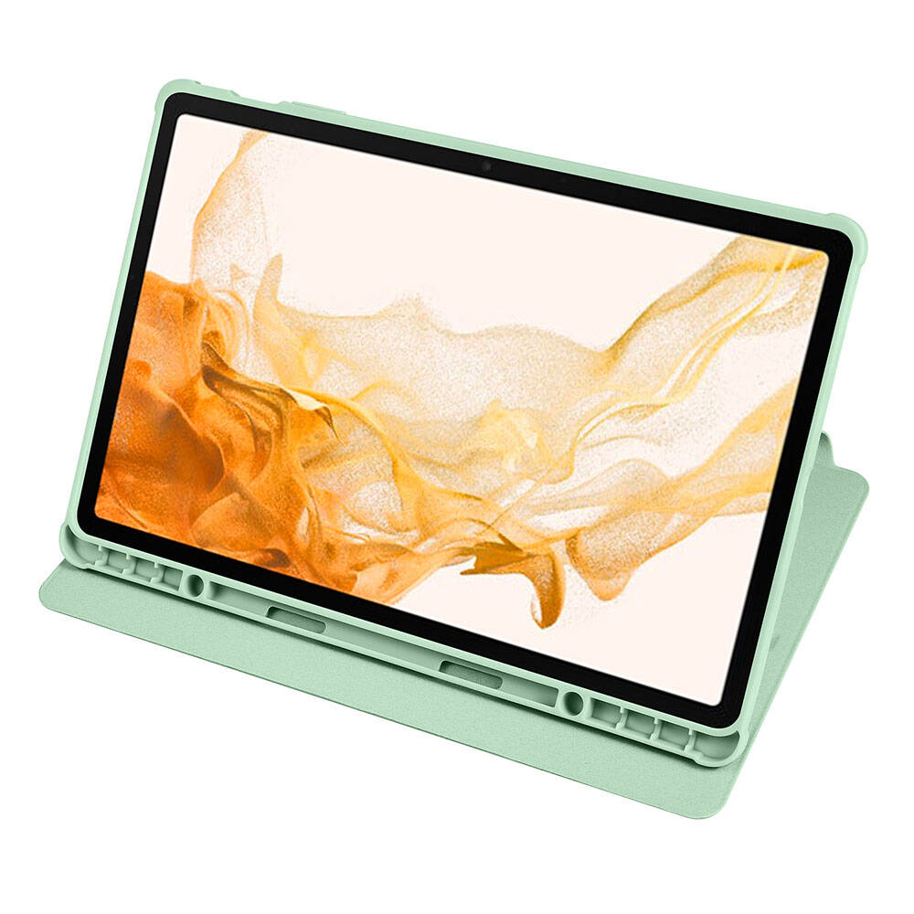 Galaxy Tab S10 Plus Kılıf Zore Termik Kalem Bölmeli Dönebilen Standlı Kılıf Lavendery Gray
