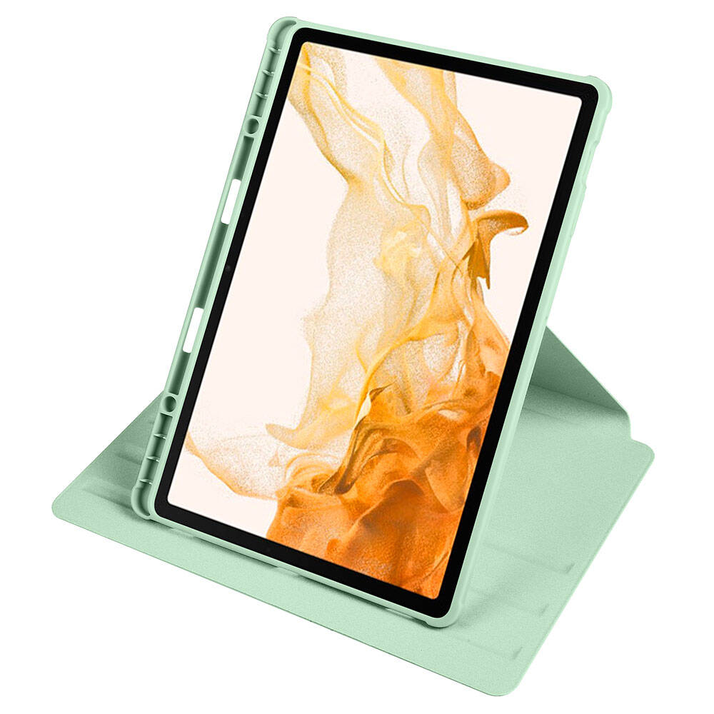 Galaxy Tab S10 Plus Kılıf Zore Termik Kalem Bölmeli Dönebilen Standlı Kılıf Lavendery Gray