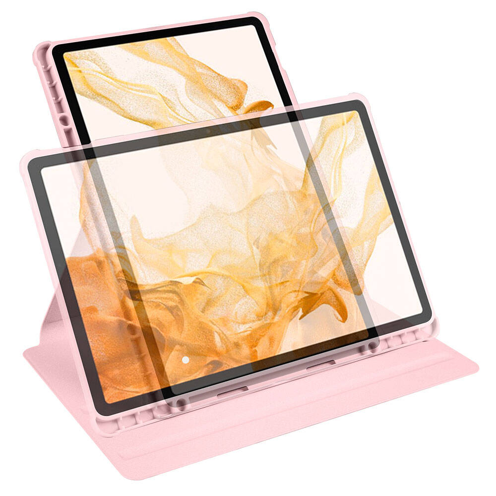Galaxy Tab S10 Plus Kılıf Zore Termik Kalem Bölmeli Dönebilen Standlı Kılıf Lavendery Gray