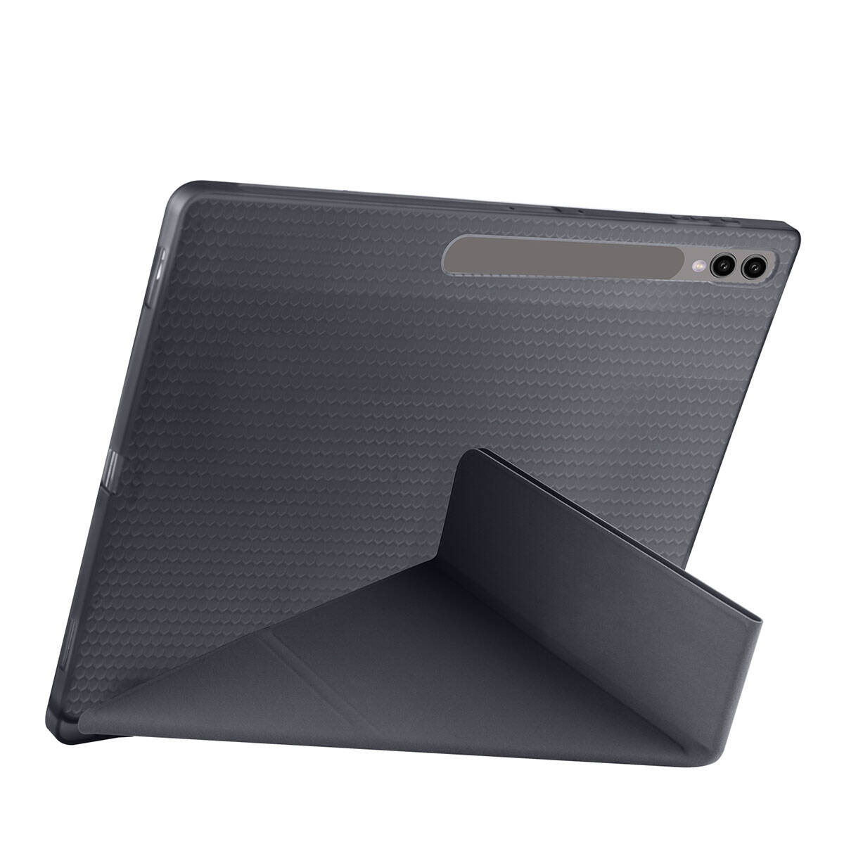 Galaxy Tab S10 Ultra Kılıf Zore Tri Folding Kalem Bölmeli Standlı Kılıf Siyah