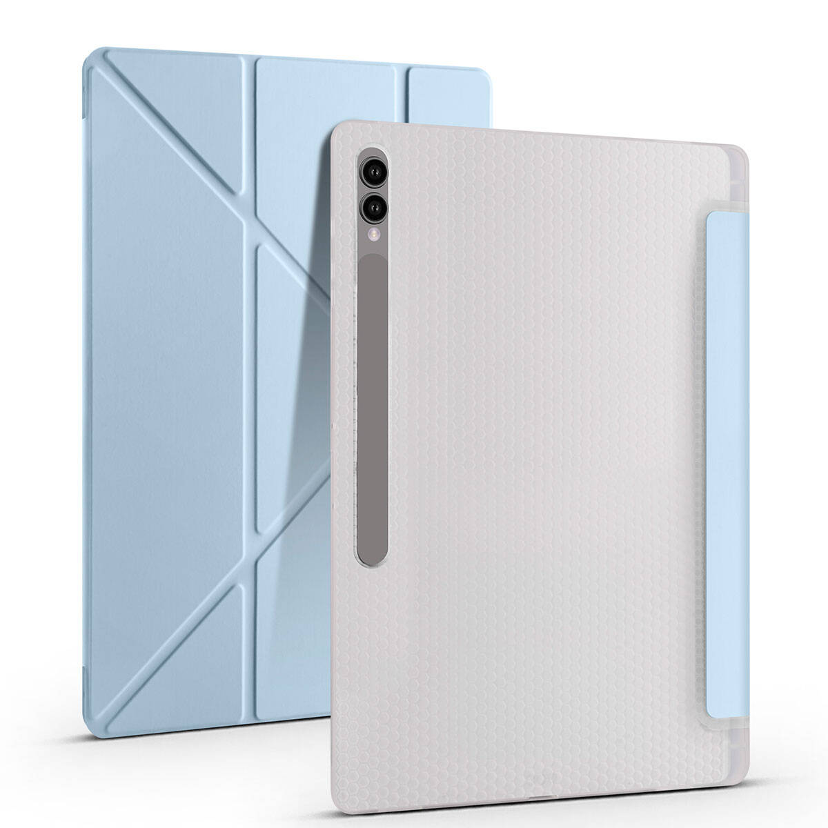 Galaxy Tab S10 Ultra Kılıf Zore Tri Folding Kalem Bölmeli Standlı Kılıf Siyah