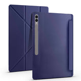 Galaxy Tab S10 Ultra Kılıf Zore Tri Folding Kalem Bölmeli Standlı Kılıf Siyah