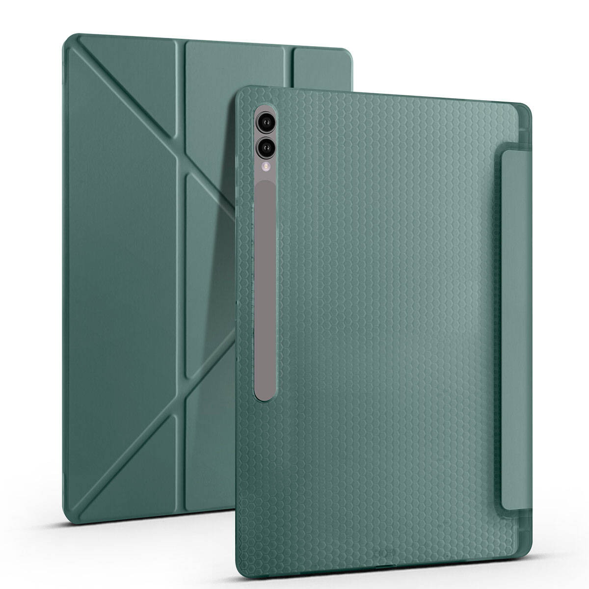 Galaxy Tab S10 Ultra Kılıf Zore Tri Folding Kalem Bölmeli Standlı Kılıf Siyah