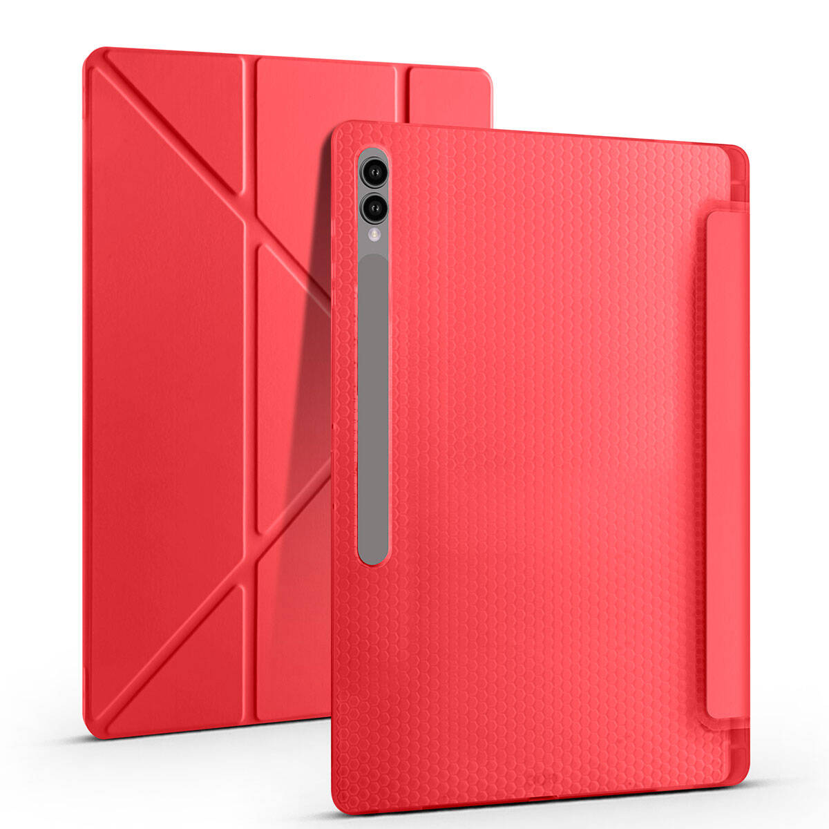 Galaxy Tab S10 Ultra Kılıf Zore Tri Folding Kalem Bölmeli Standlı Kılıf Siyah