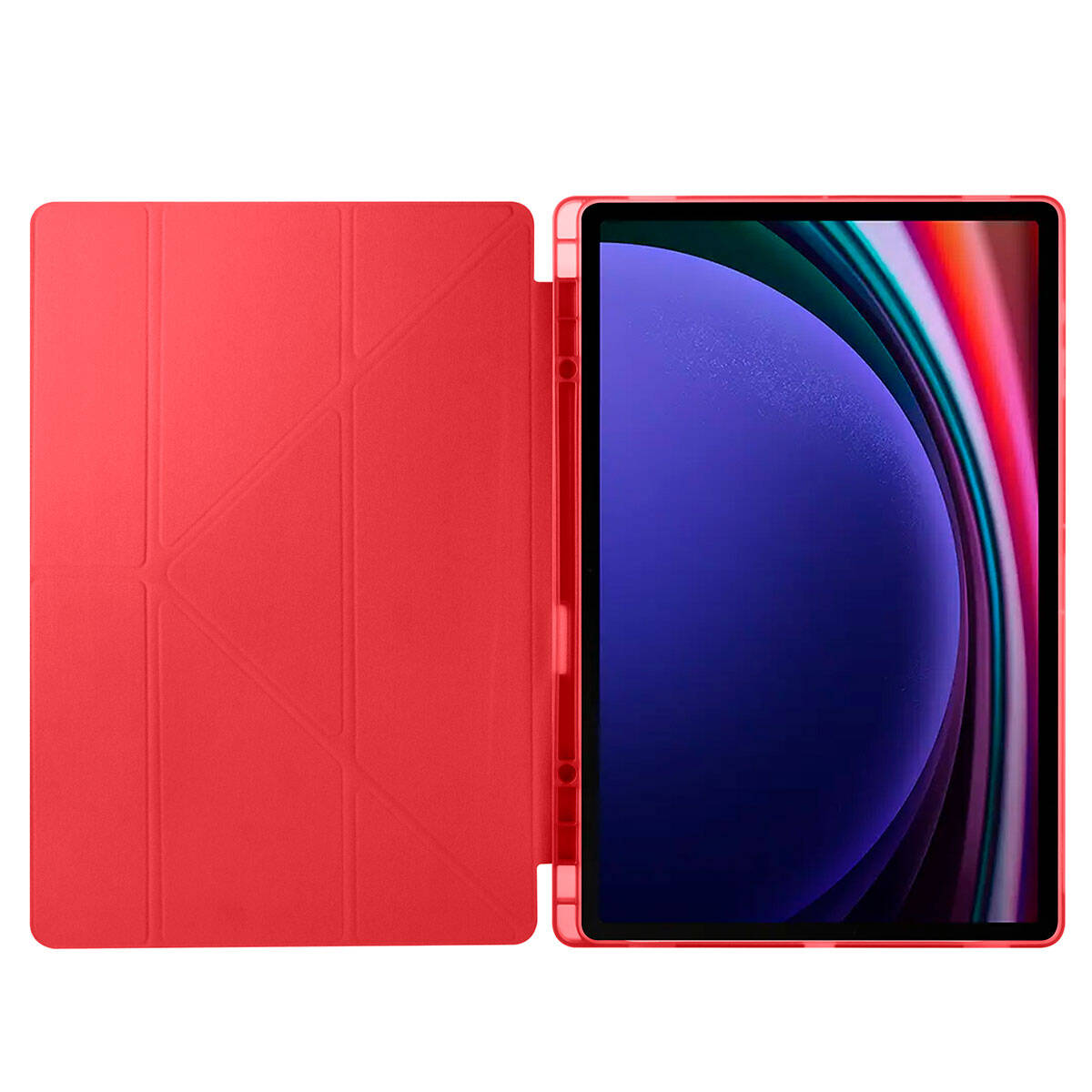 Galaxy Tab S10 Ultra Kılıf Zore Tri Folding Kalem Bölmeli Standlı Kılıf Siyah