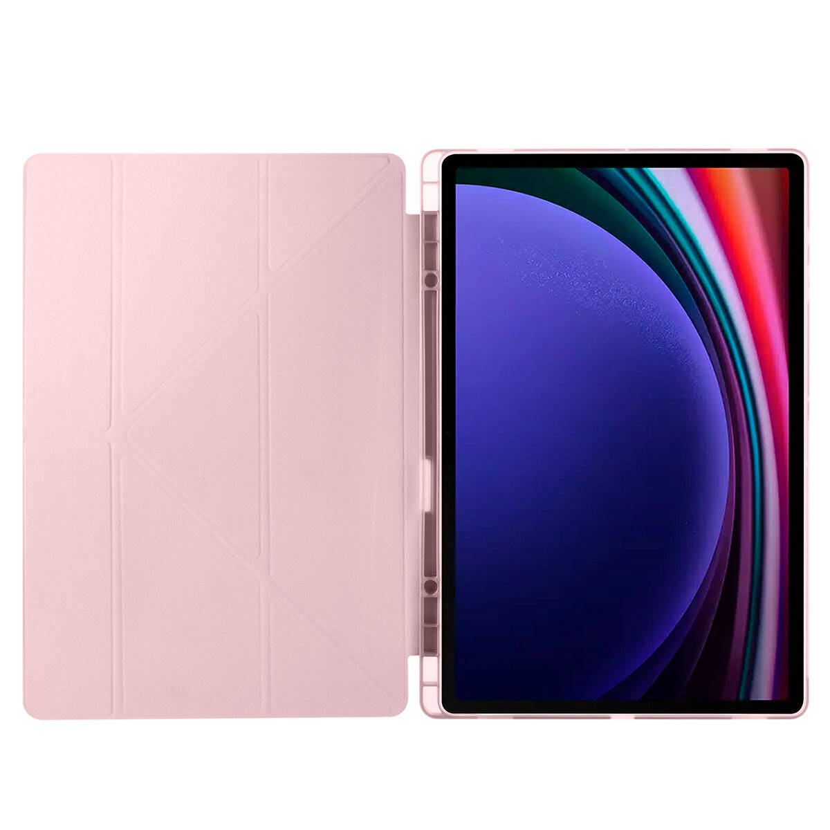Galaxy Tab S10 Ultra Kılıf Zore Tri Folding Kalem Bölmeli Standlı Kılıf Siyah