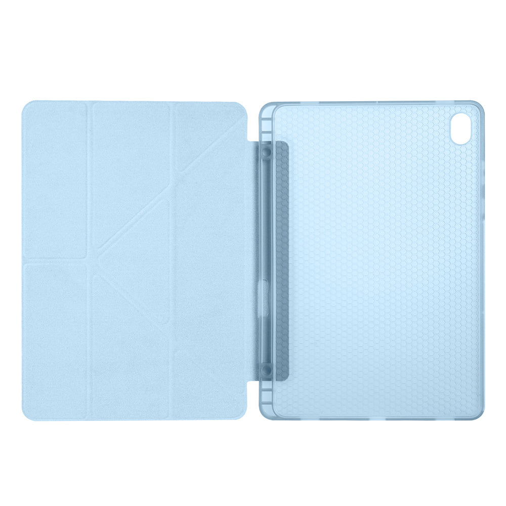 Galaxy Tab S11 Kılıf Zore Tri Folding Kalem Bölmeli Standlı Kılıf Gri