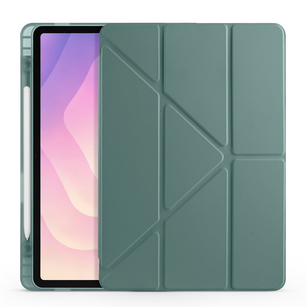Galaxy Tab S11 Kılıf Zore Tri Folding Kalem Bölmeli Standlı Kılıf Mavi
