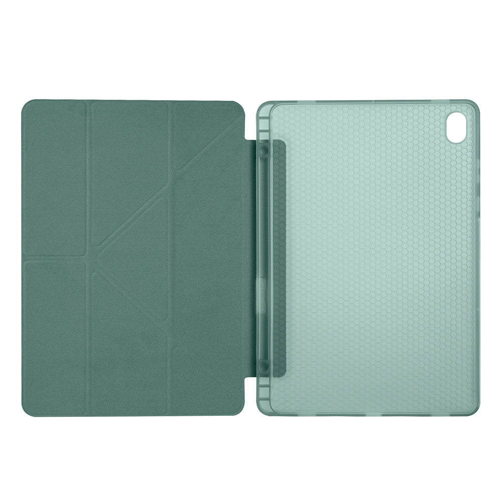 Galaxy Tab S11 Kılıf Zore Tri Folding Kalem Bölmeli Standlı Kılıf Mavi