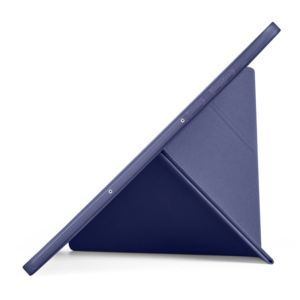 Galaxy Tab S11 Kılıf Zore Tri Folding Kalem Bölmeli Standlı Kılıf Mavi