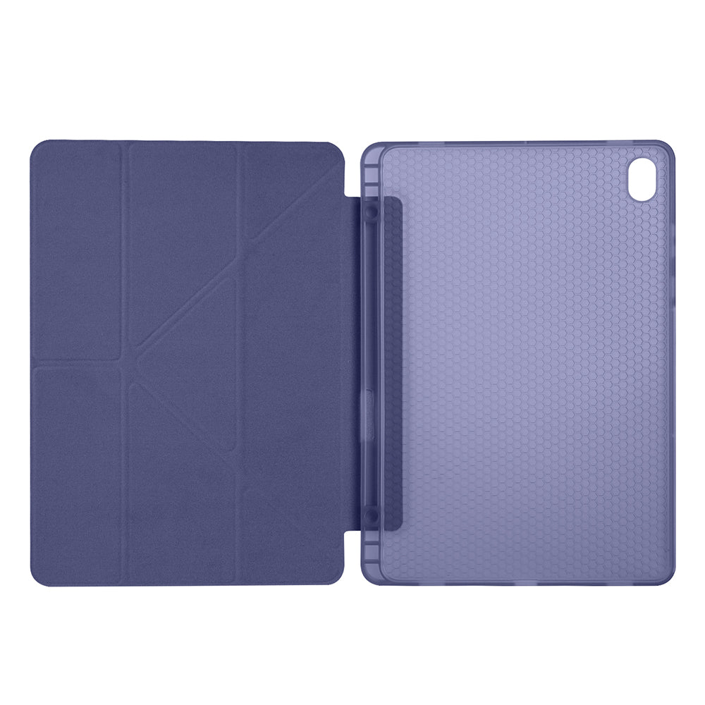 Galaxy Tab S11 Kılıf Zore Tri Folding Kalem Bölmeli Standlı Kılıf Gri