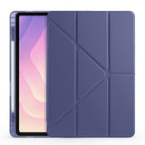Galaxy Tab S11 Kılıf Zore Tri Folding Kalem Bölmeli Standlı Kılıf Gri