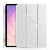 Galaxy Tab S11 Kılıf Zore Tri Folding Kalem Bölmeli Standlı Kılıf Gri