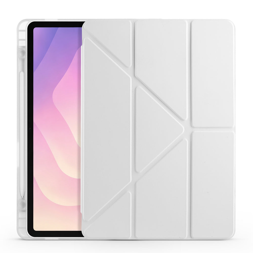 Galaxy Tab S11 Kılıf Zore Tri Folding Kalem Bölmeli Standlı Kılıf Mavi