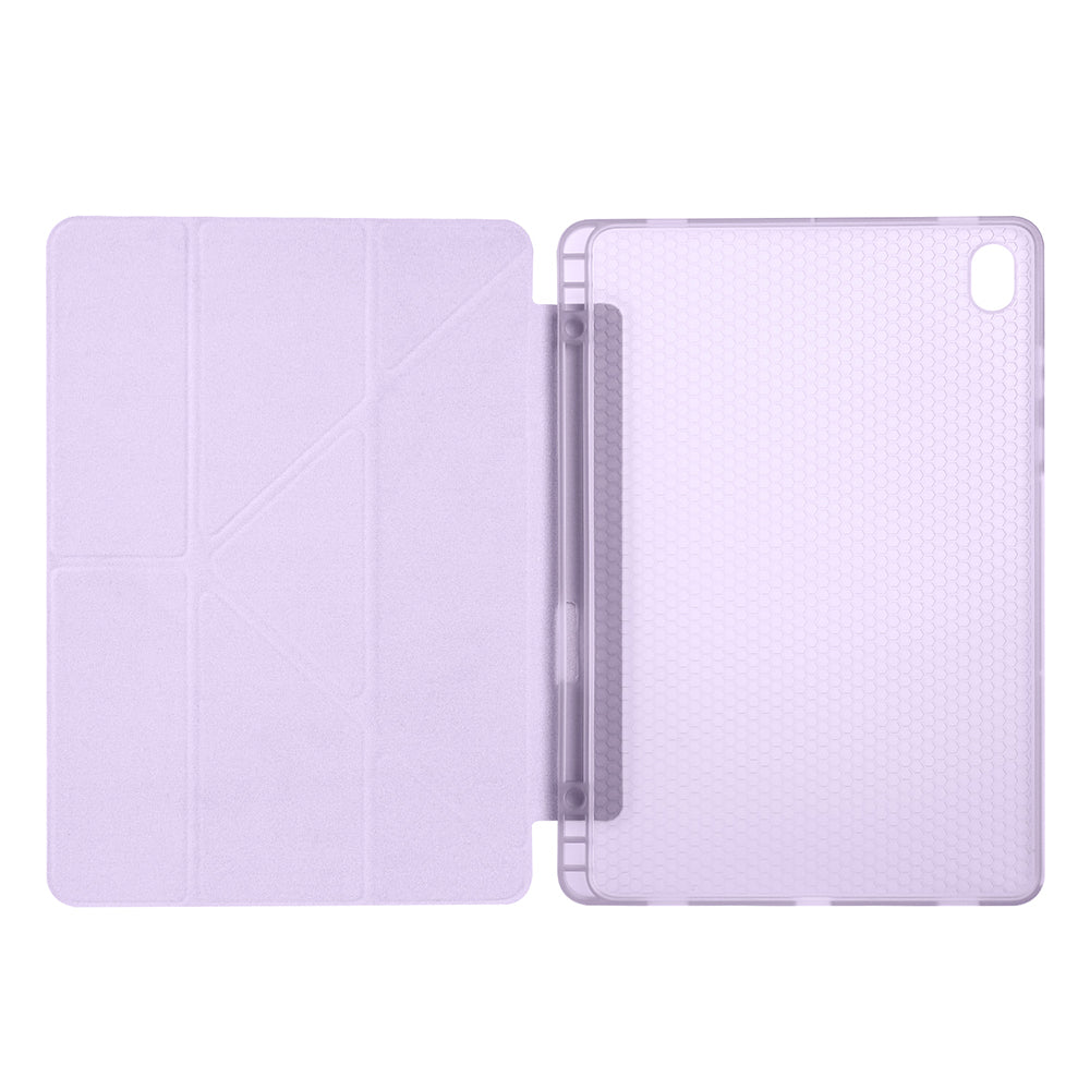 Galaxy Tab S11 Kılıf Zore Tri Folding Kalem Bölmeli Standlı Kılıf Mavi