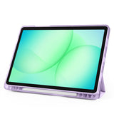Galaxy Tab S11 Kılıf Zore Tri Folding Kalem Bölmeli Standlı Kılıf Gri
