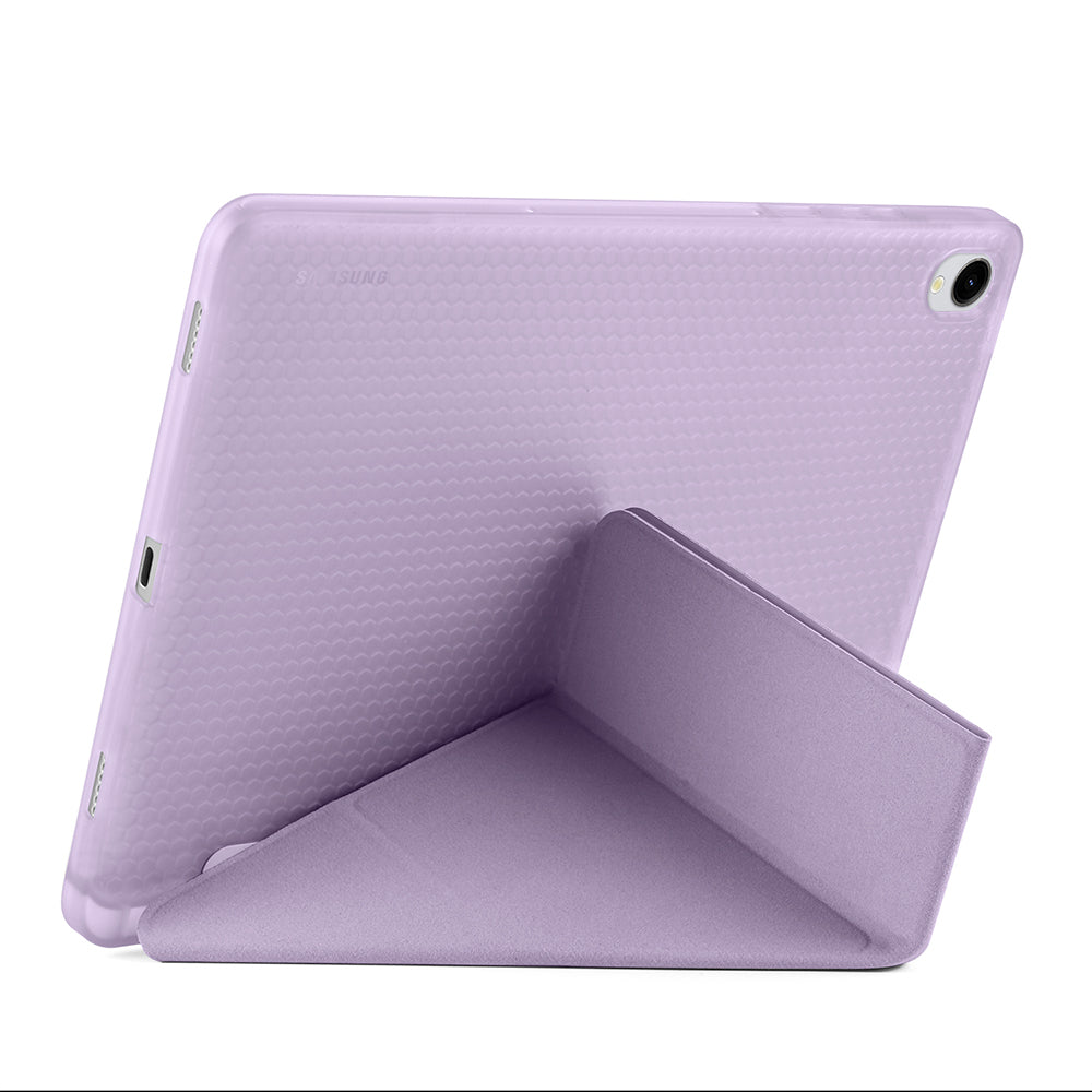 Galaxy Tab S11 Kılıf Zore Tri Folding Kalem Bölmeli Standlı Kılıf Mavi