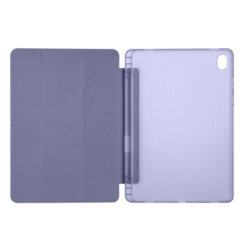 Galaxy Tab S11 Kılıf Zore Tri Folding Kalem Bölmeli Standlı Kılıf Mavi