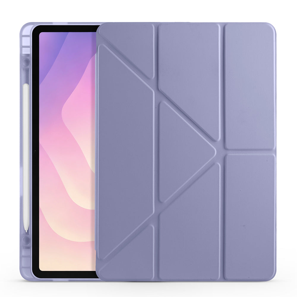 Galaxy Tab S11 Kılıf Zore Tri Folding Kalem Bölmeli Standlı Kılıf Mavi
