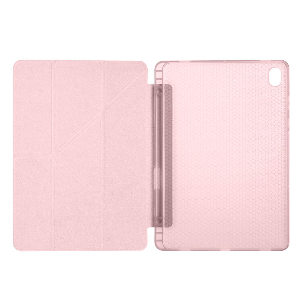 Galaxy Tab S11 Kılıf Zore Tri Folding Kalem Bölmeli Standlı Kılıf Gri