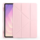 Galaxy Tab S11 Kılıf Zore Tri Folding Kalem Bölmeli Standlı Kılıf Mavi