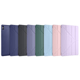 Galaxy Tab S11 Ultra Kılıf Zore Tri Folding Kalem Bölmeli Standlı Kılıf Lacivert