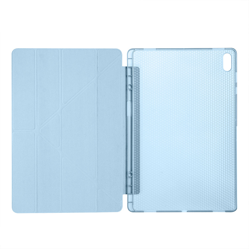 Galaxy Tab S11 Ultra Kılıf Zore Tri Folding Kalem Bölmeli Standlı Kılıf Mavi