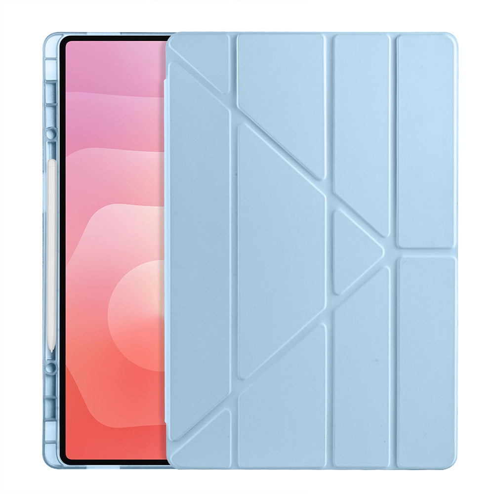 Galaxy Tab S11 Ultra Kılıf Zore Tri Folding Kalem Bölmeli Standlı Kılıf Gri