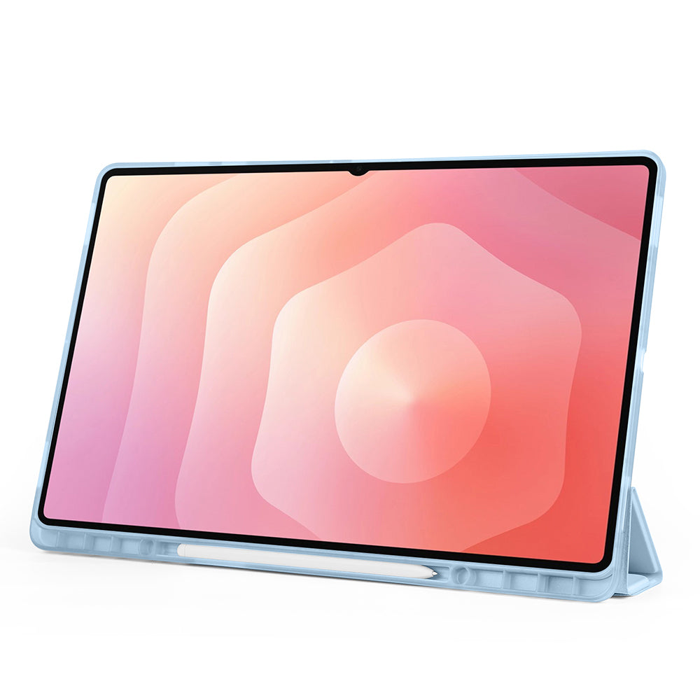 Galaxy Tab S11 Ultra Kılıf Zore Tri Folding Kalem Bölmeli Standlı Kılıf Koyu Yeşil
