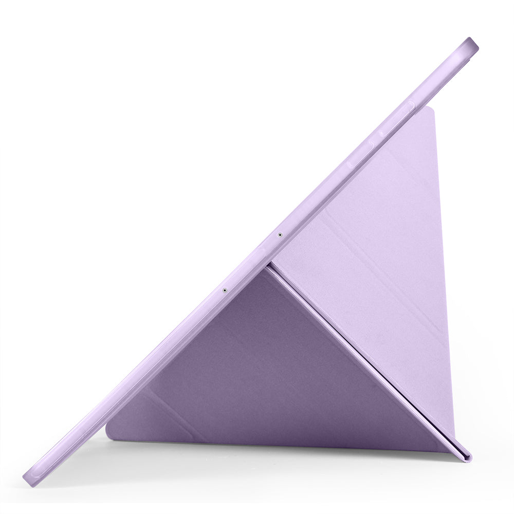 Galaxy Tab S11 Ultra Kılıf Tri Folding Kalem Bölmeli Standlı Kılıf Gri