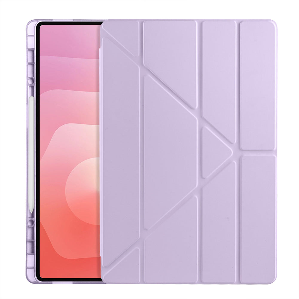 Galaxy Tab S11 Ultra Kılıf Zore Tri Folding Kalem Bölmeli Standlı Kılıf Gri