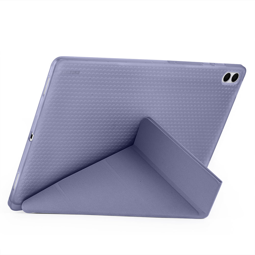 Galaxy Tab S11 Ultra Kılıf Zore Tri Folding Kalem Bölmeli Standlı Kılıf Gri