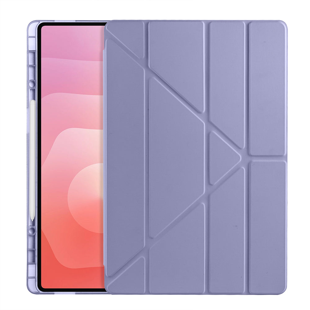 Galaxy Tab S11 Ultra Kılıf Zore Tri Folding Kalem Bölmeli Standlı Kılıf Gri