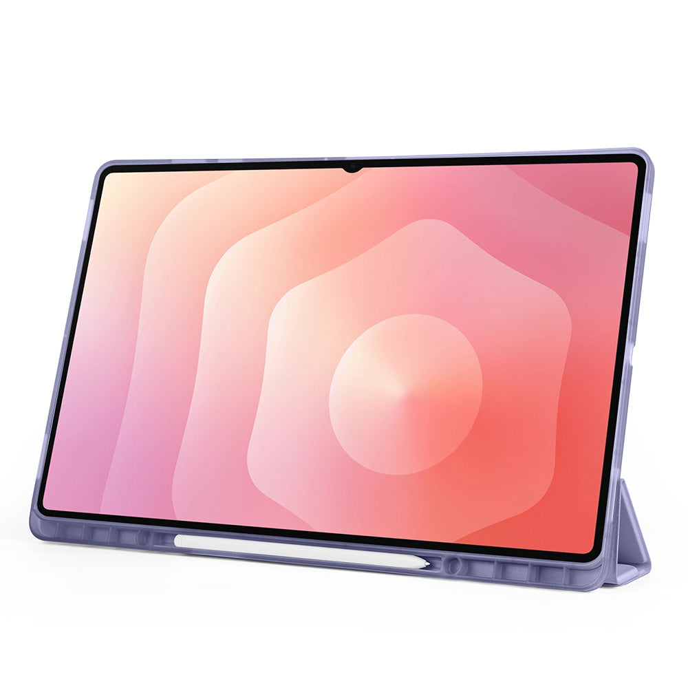 Galaxy Tab S11 Ultra Kılıf Zore Tri Folding Kalem Bölmeli Standlı Kılıf Rose Gold