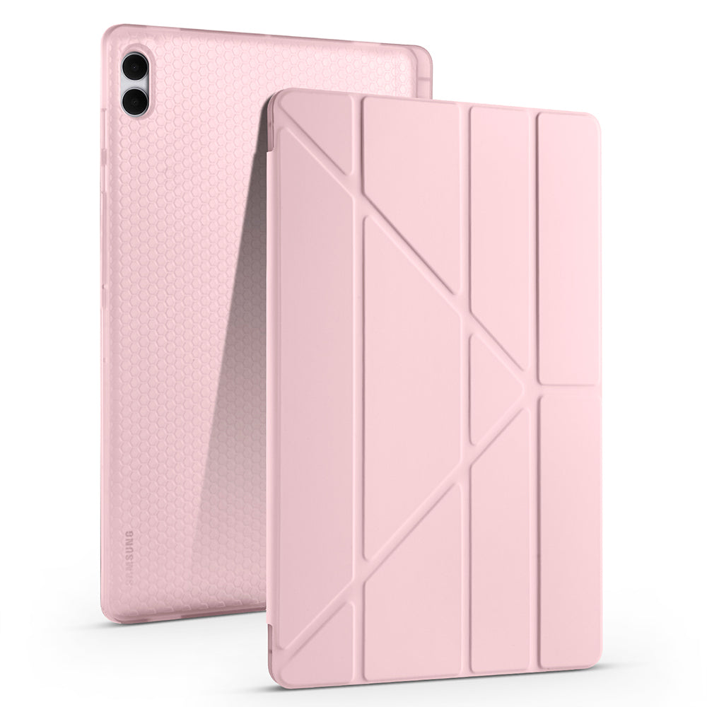 Galaxy Tab S11 Ultra Kılıf Zore Tri Folding Kalem Bölmeli Standlı Kılıf Mor