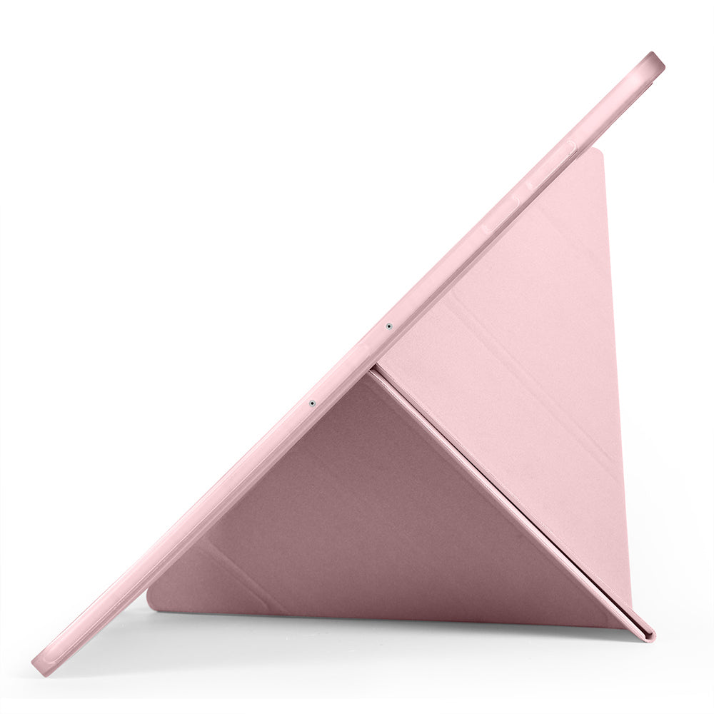 Galaxy Tab S11 Ultra Kılıf Zore Tri Folding Kalem Bölmeli Standlı Kılıf Rose Gold